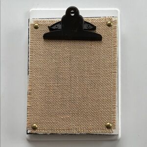 Brown Burlap Clipboard Tabletop Frame